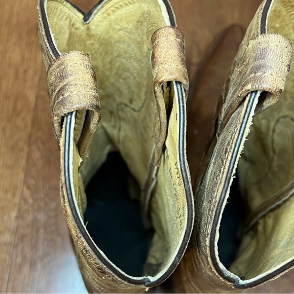 Tony Lama brown leather cowboy boots women’s 9 1/2 made in USA BT 3 - Picture 4 of 16
